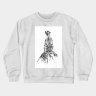 Sentinel - Meerkat pencil drawing Crewneck Sweatshirt